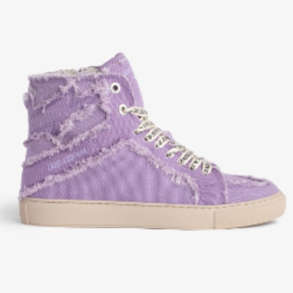 Zadig & Voltaire Shoes - NEW Zadig & Voltaire Women's Purple Canvas Boomerang Tigh Top Sneakers Size 6.5